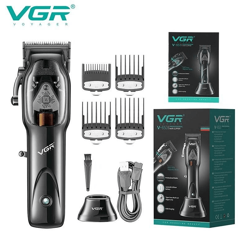 Professional Cordless Hair Clipper with DLC Coated Blades, Magnetic Motor, and USB Charging