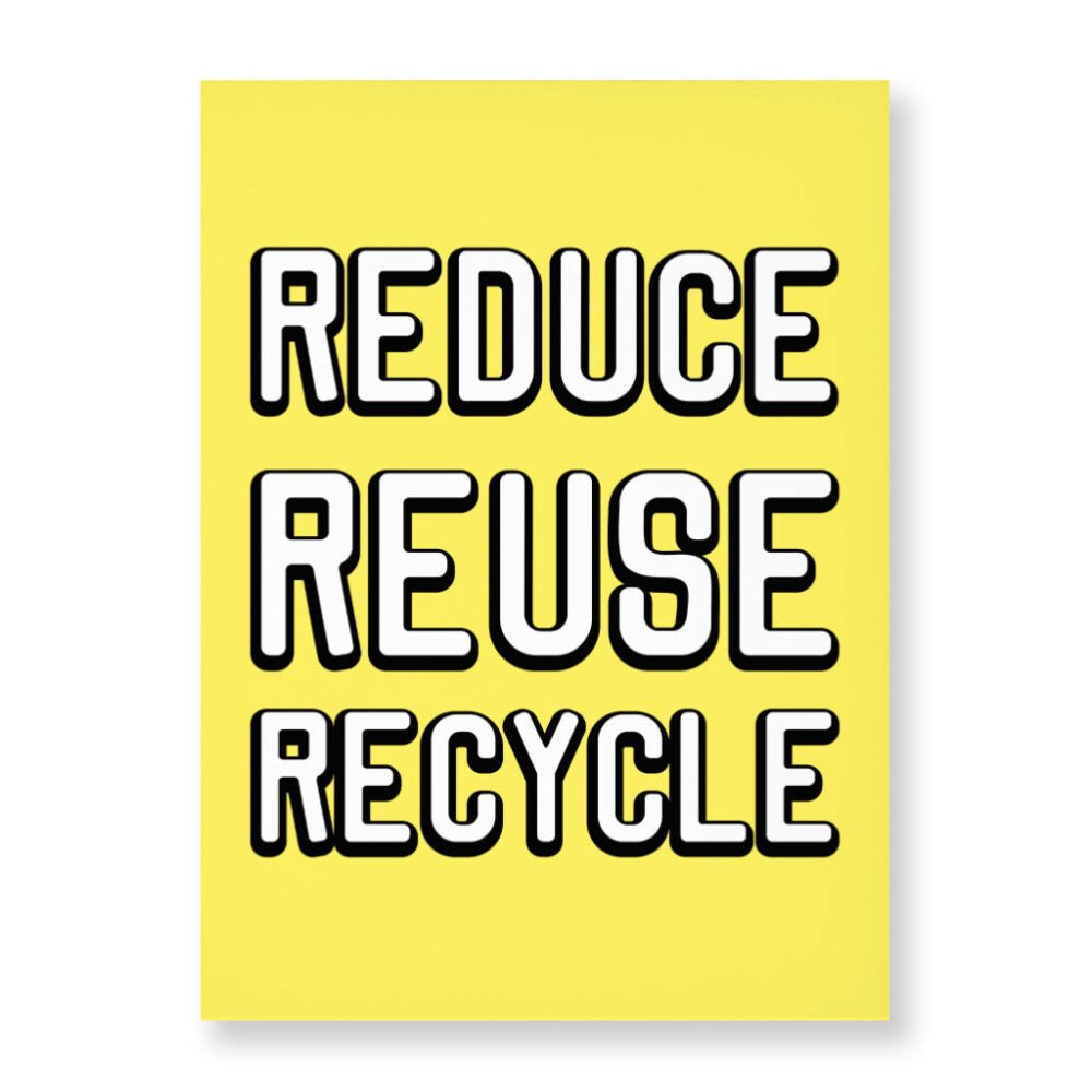 Reduce Reuse Recycle Wall Picture - Cute Design Stretched Canvas - Best Design Wall Art