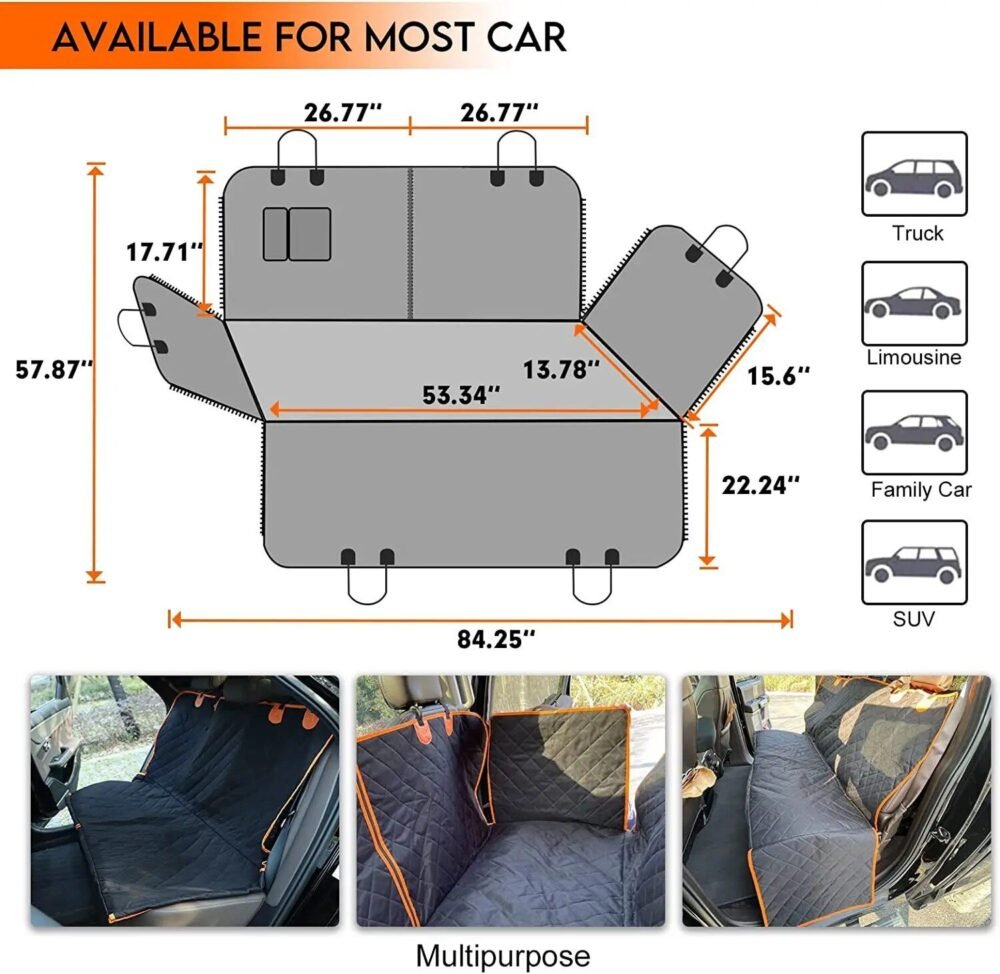 Durable Jean Material Waterproof Dog Car Seat Hammock